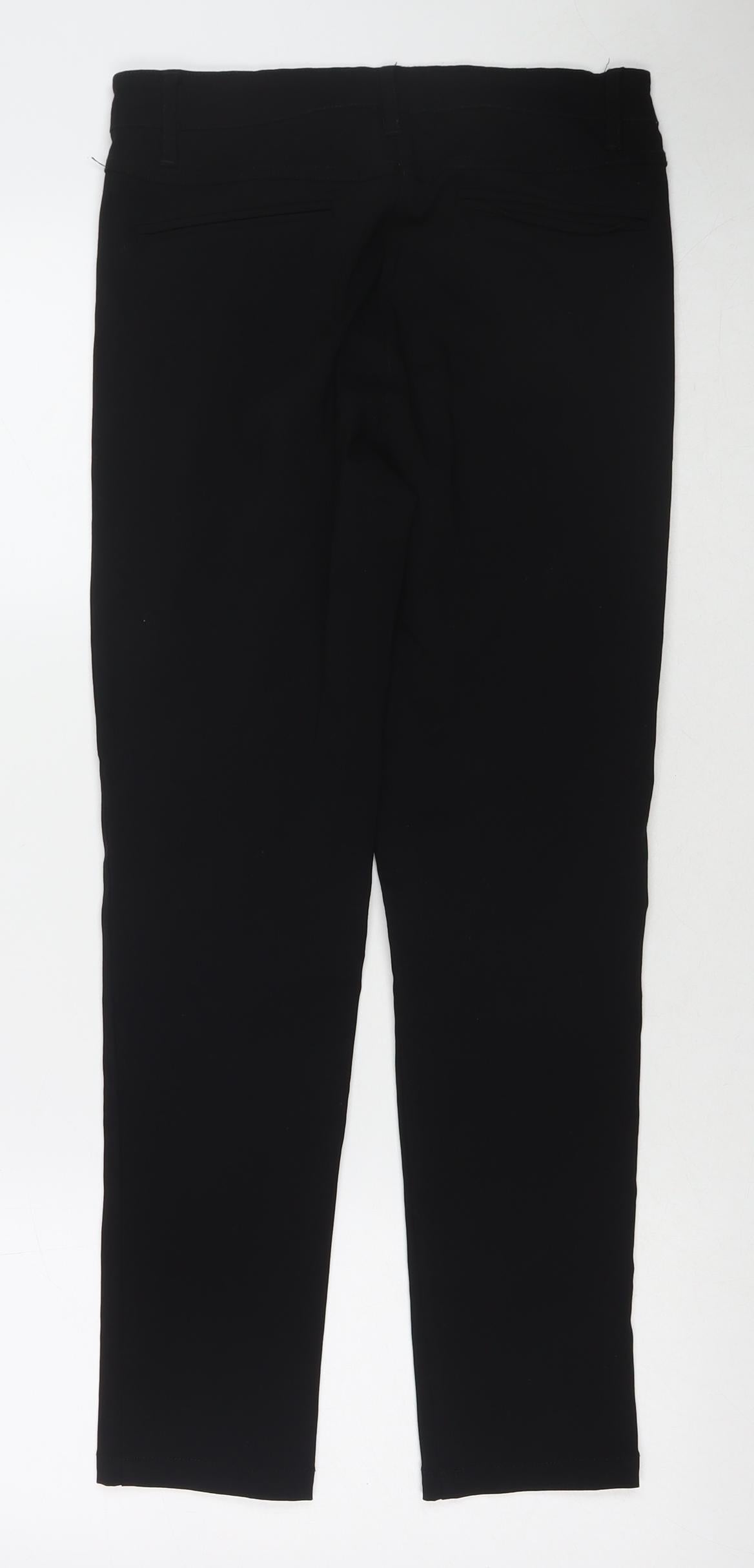 Soyaconcept Womens Black Viscose Trousers Size 8 L25 in Regular Zip