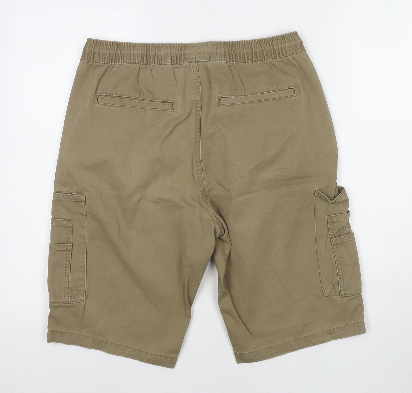 Clockhouse Mens Brown Cotton Cargo Shorts Size 32 in L10 in Regular Zip