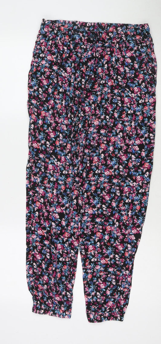 New Look Womens Multicoloured Viscose Harem Trousers Size 12 L26 in Regular Drawstring