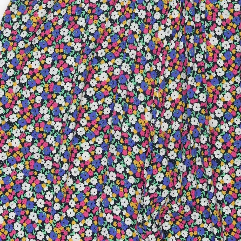 Marks and Spencer Womens Multicoloured Floral Viscose Trousers Size 14 L22 in Regular