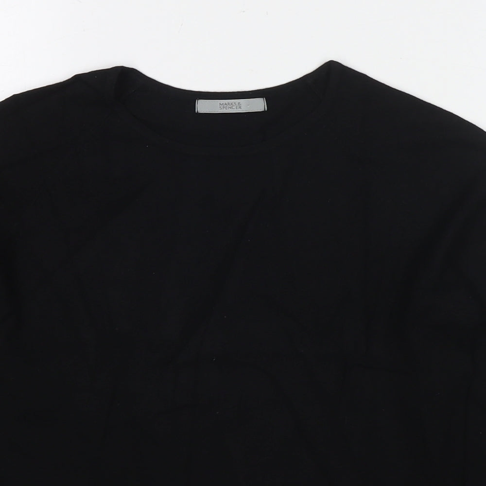 Marks and Spencer Womens Black Round Neck Viscose Pullover Jumper Size 14