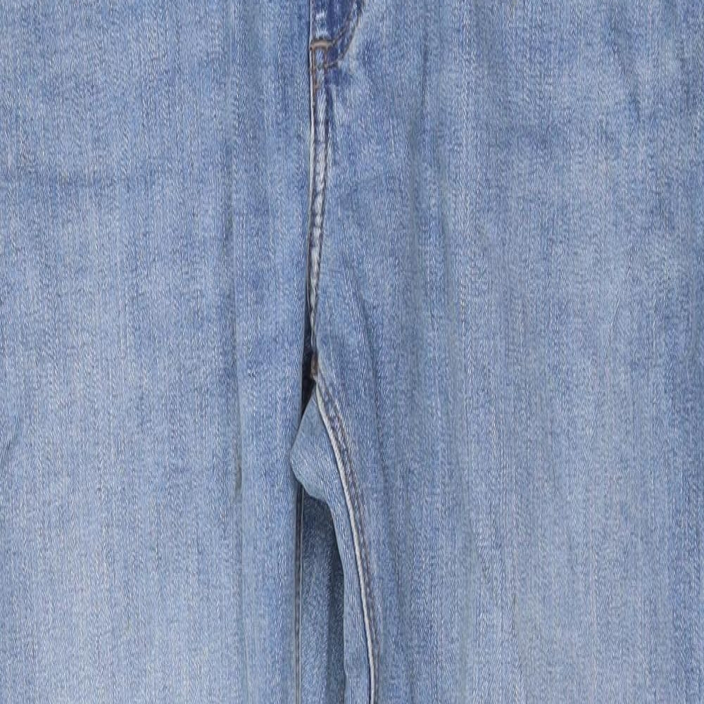 Marks and Spencer Mens Blue Cotton Skinny Jeans Size 32 in L32 in Regular Zip