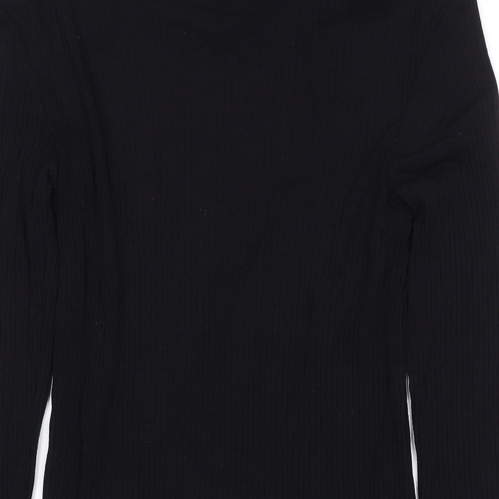 Zara Womens Black Round Neck Polyester Pullover Jumper Size S