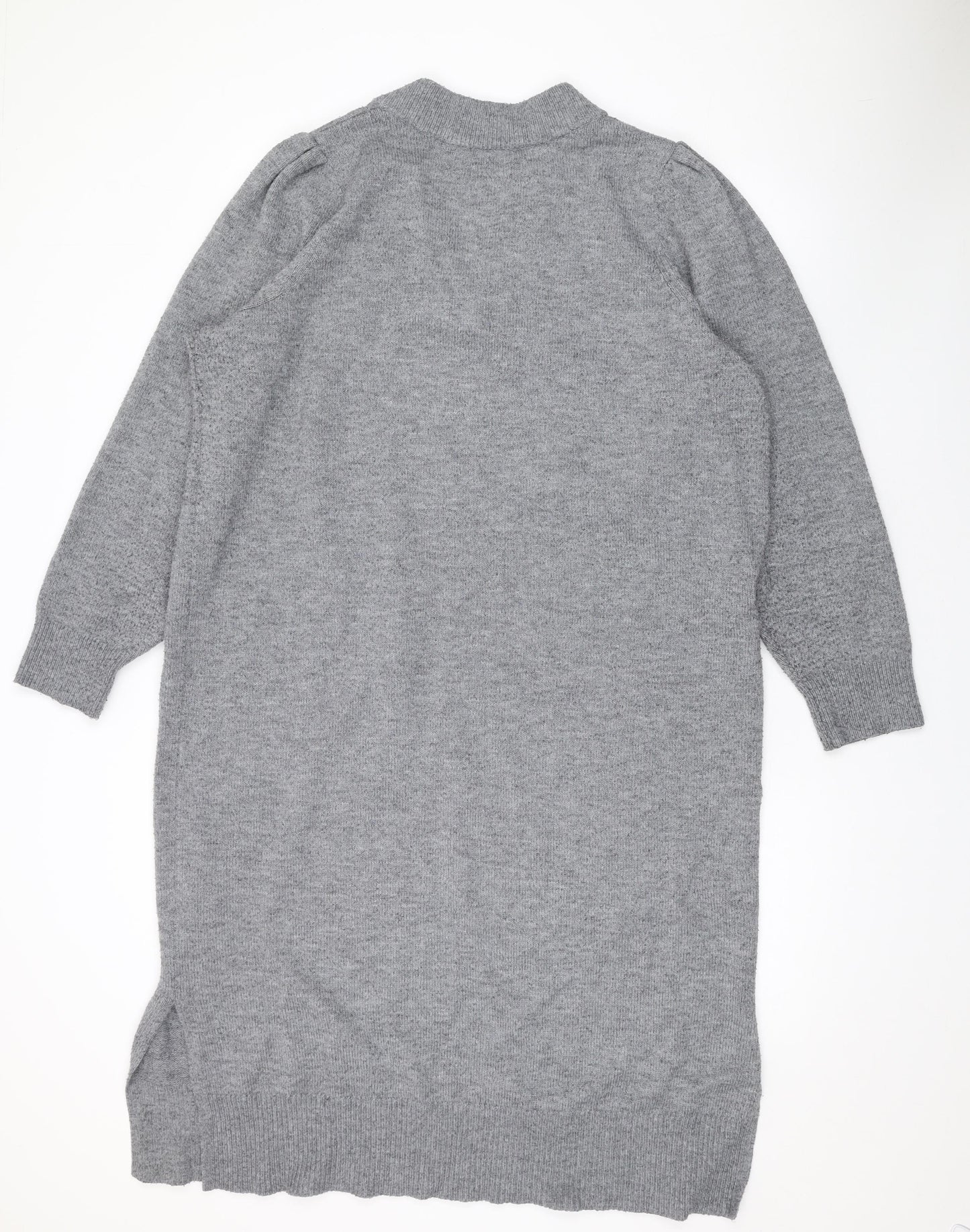 John Lewis Womens Grey V-Neck Acrylic Pullover Jumper Size L