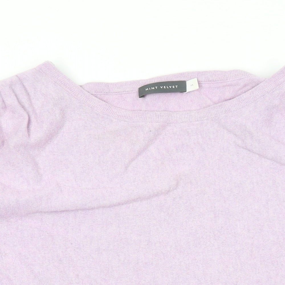 Mint Velvet Womens Purple Boat Neck Cotton Pullover Jumper Size M