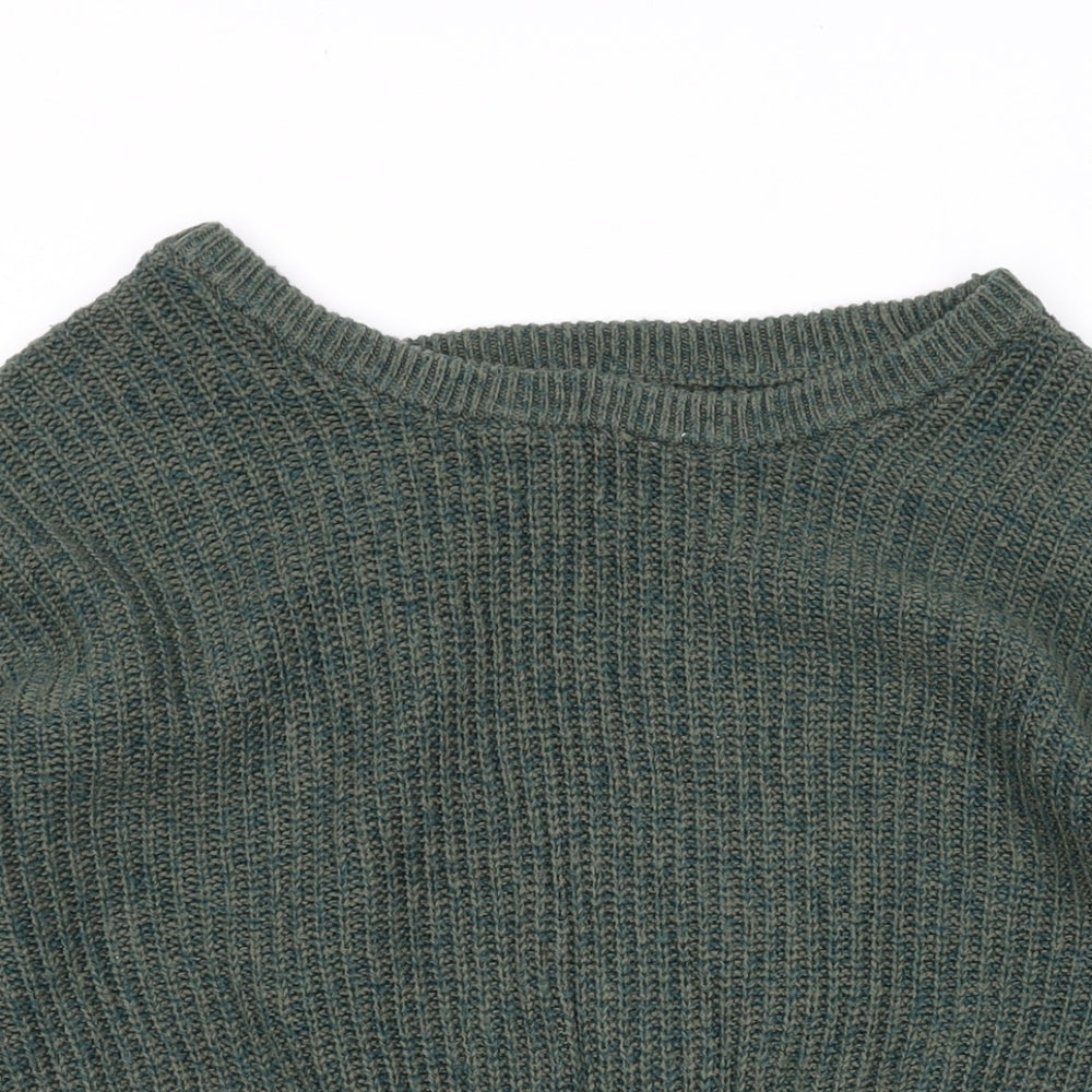 Hollister Womens Green Round Neck Cotton Pullover Jumper Size S