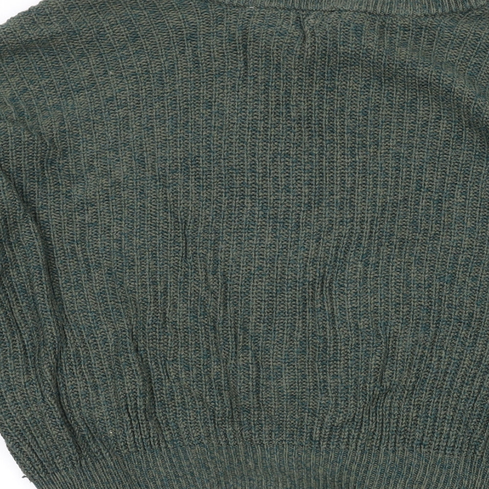 Hollister Womens Green Round Neck Cotton Pullover Jumper Size S