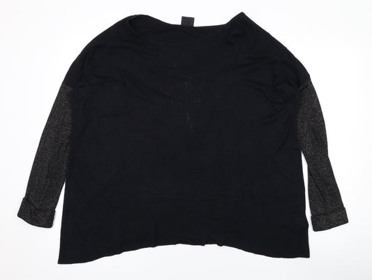 Bitte Kai Rand Womens Black Round Neck Viscose Pullover Jumper Size XL