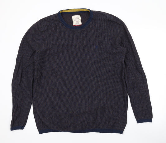 Fat Face Mens Blue Round Neck Cotton Pullover Jumper Size XL Long Sleeve