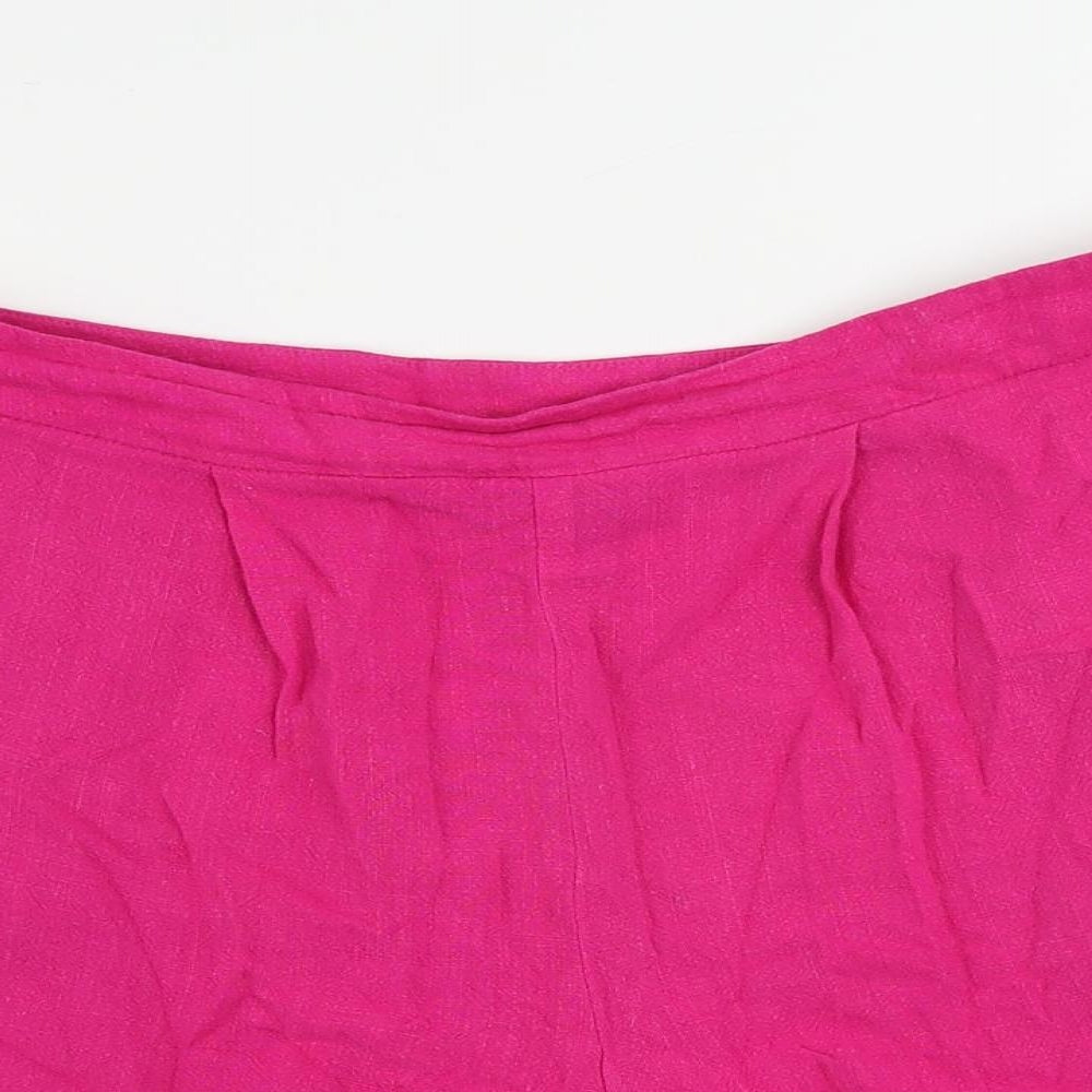 Miss Selfridge Womens Pink Viscose Basic Shorts Size 12 L4 in Regular Zip - Pockets