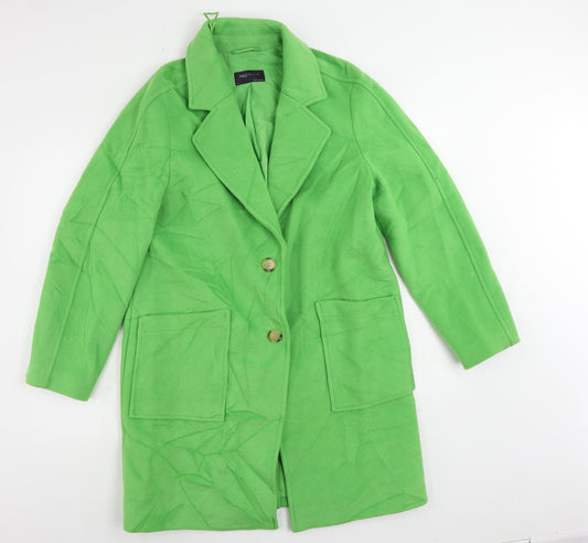 Marks and Spencer Womens Green Pea Coat Coat Size 12 Button