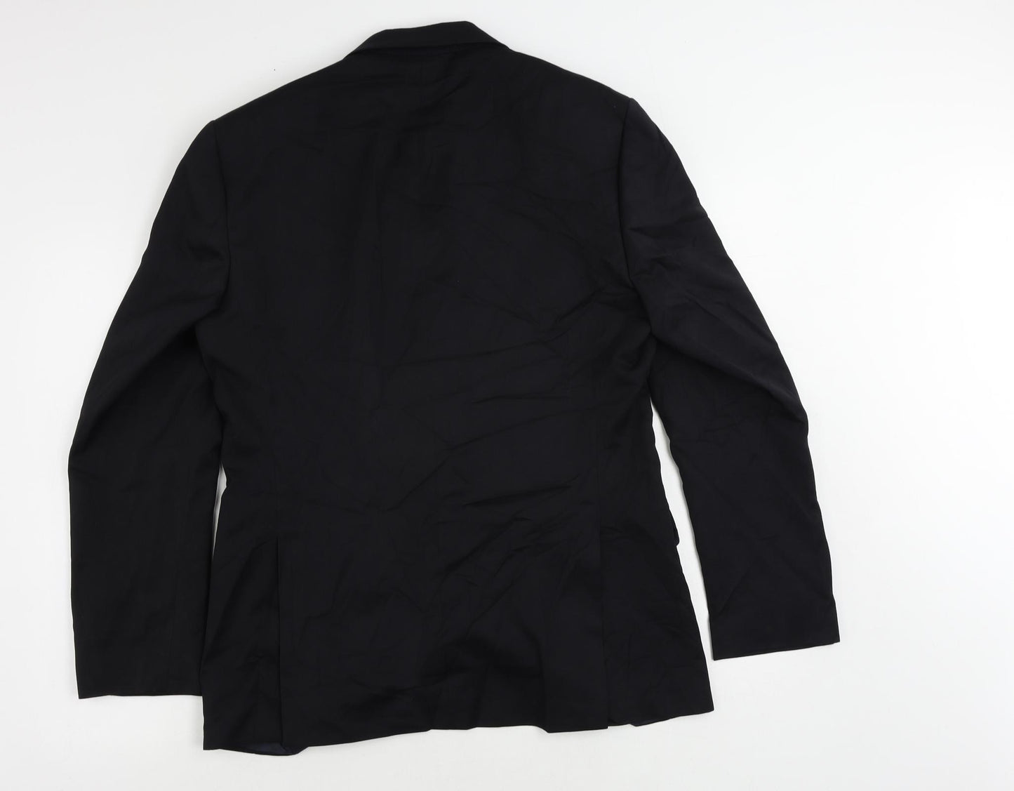 Marks and Spencer Mens Black Polyester Jacket Suit Jacket Size 38 Regular