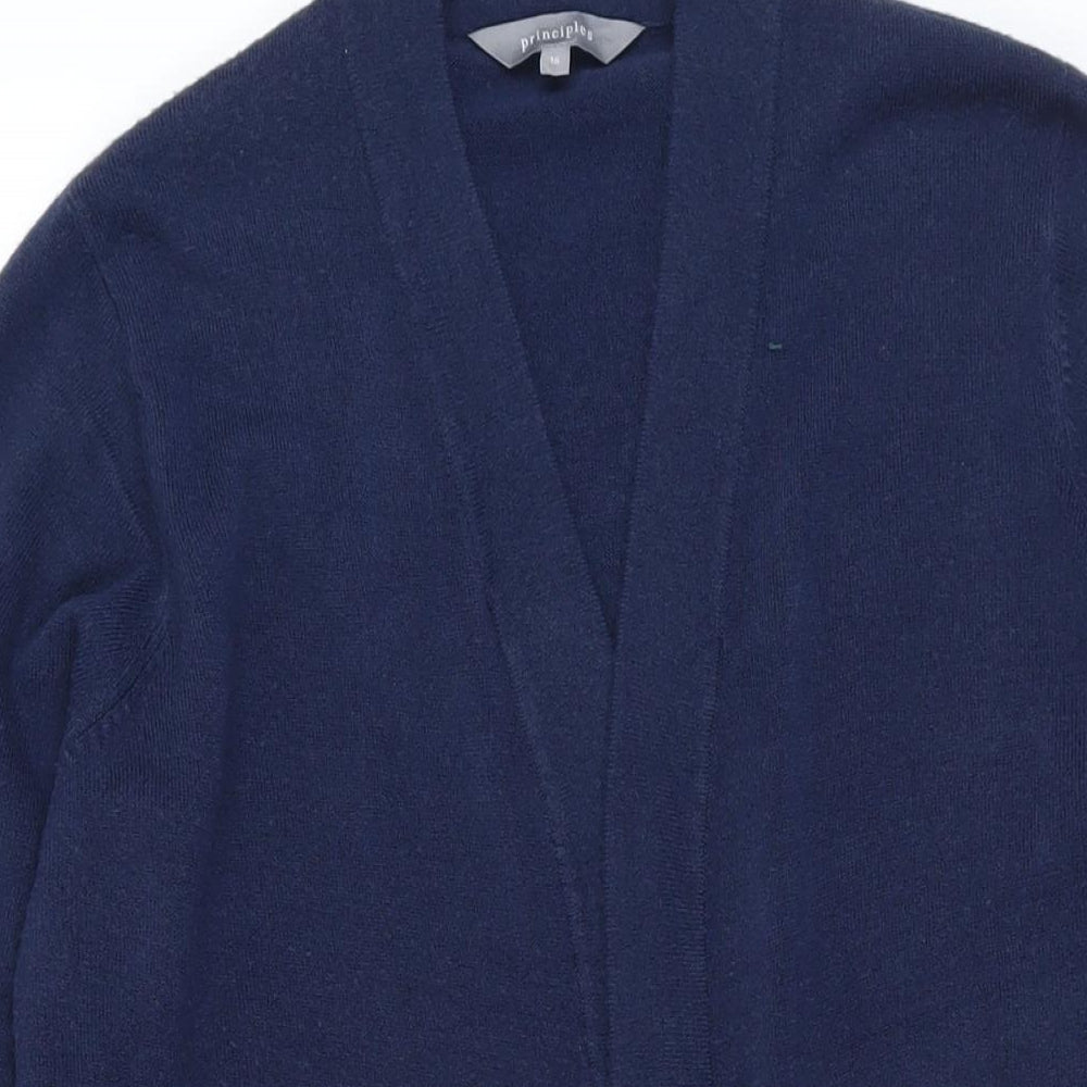 Principles Womens Blue V-Neck Acrylic Cardigan Jumper Size 16