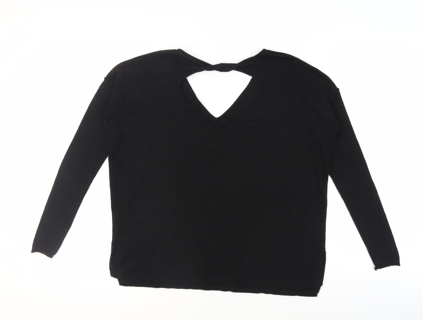 River Island Womens Black Round Neck Nylon Pullover Jumper Size S