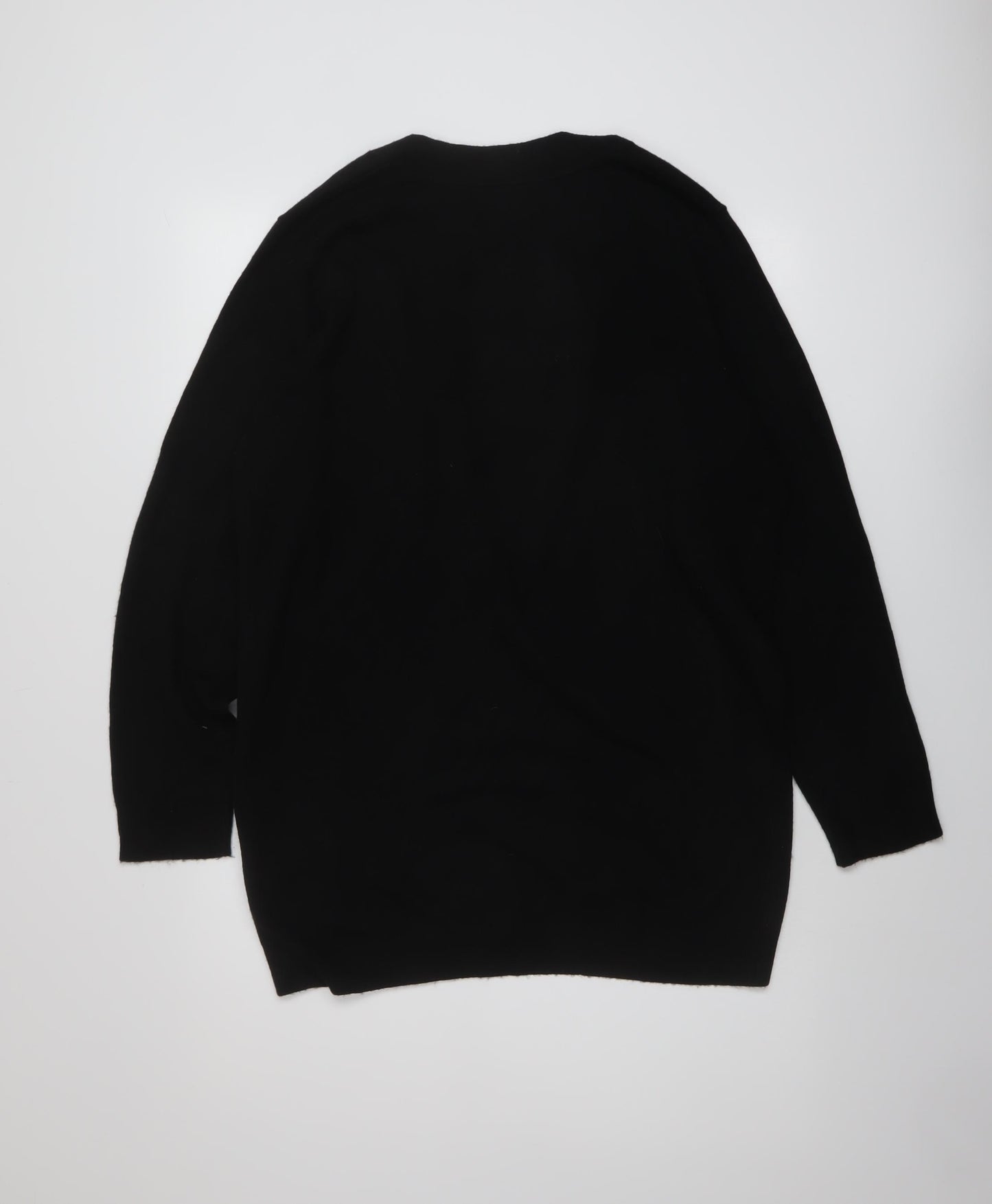 Studio Womens Black V-Neck Acrylic Cardigan Jumper Size 16