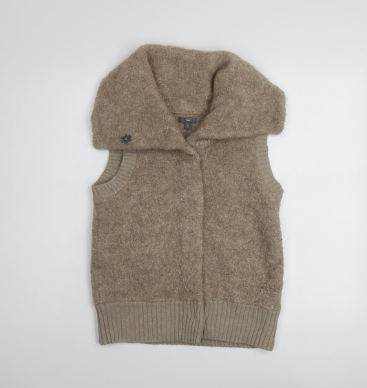 Gap Womens Beige Roll Neck Wool Vest Jumper Size S