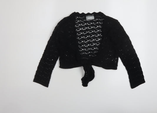 Wallis Womens Black V-Neck Acrylic Shrug Jumper Size 10