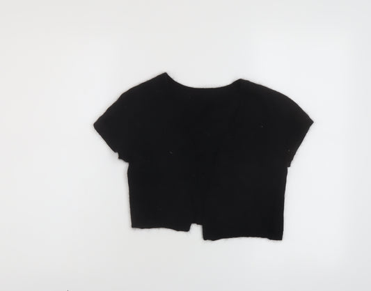 NEXT Womens Black V-Neck Angora Shrug Jumper Size 10