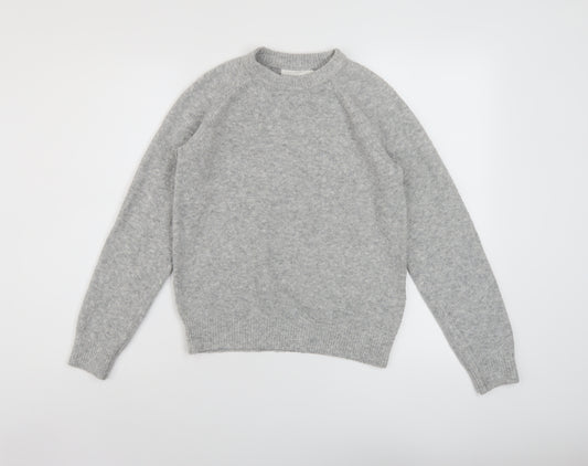 H&M Womens Grey Crew Neck Acrylic Pullover Jumper Size XS