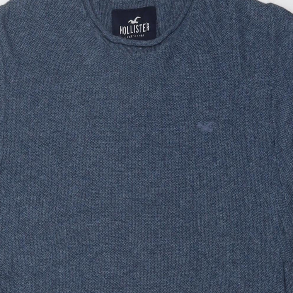 Hollister Mens Blue Cotton T-Shirt Size M Crew Neck