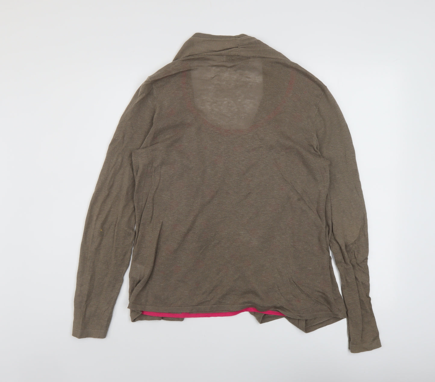 Edina Ronay Womens Brown Round Neck Linen Pullover Jumper Size 14