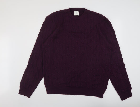 Marks and Spencer Mens Purple Crew Neck Polyamide Pullover Jumper Size XL Long Sleeve