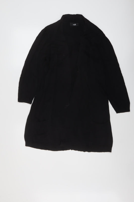 Wallis Womens Black V-Neck Viscose Cardigan Jumper Size S