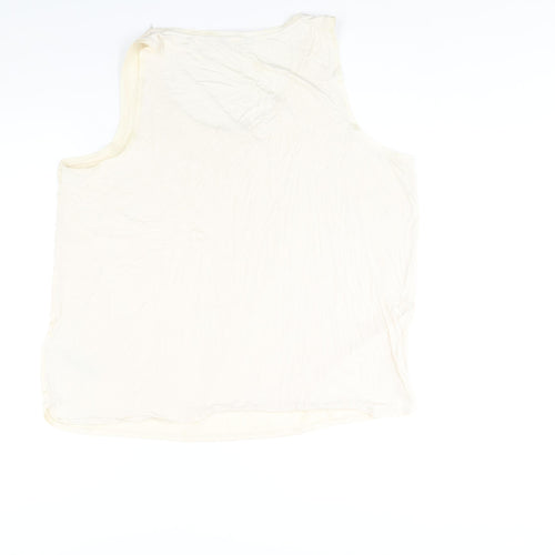 Marks and Spencer Womens Ivory Polyester Camisole Blouse Size 18 Scoop Neck