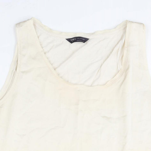 Marks and Spencer Womens Beige Polyester Camisole Blouse Size 18 Scoop Neck