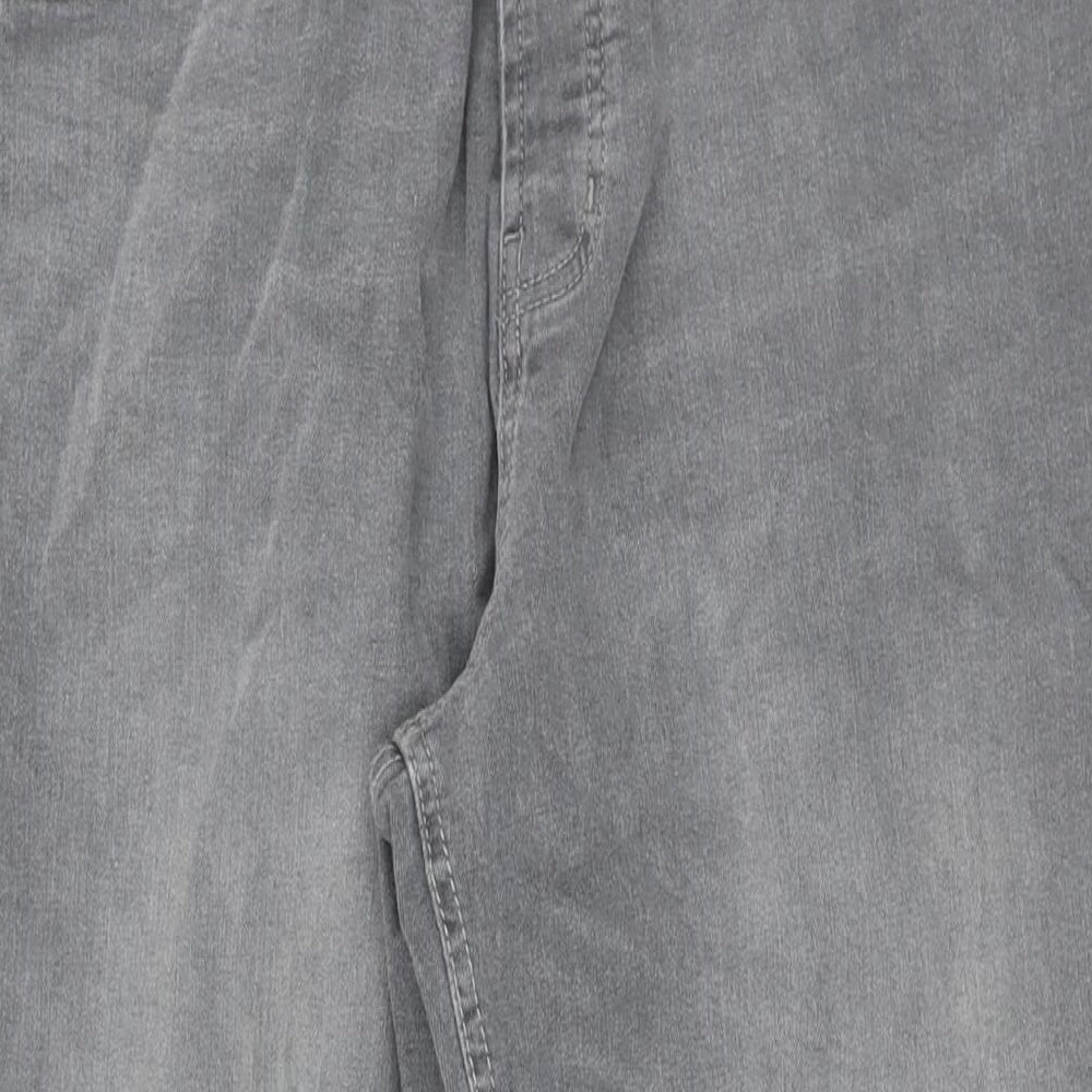 Denim & Co. Mens Grey Cotton Straight Jeans Size 36 in L30 in Regular Button