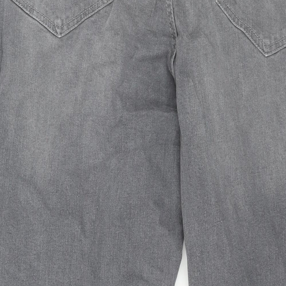 Denim & Co. Mens Grey Cotton Straight Jeans Size 36 in L30 in Regular Button