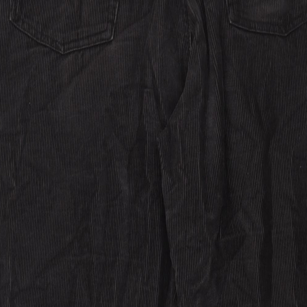 Zantos Mens Black Cotton Trousers Size 38 in L32 in Regular Zip