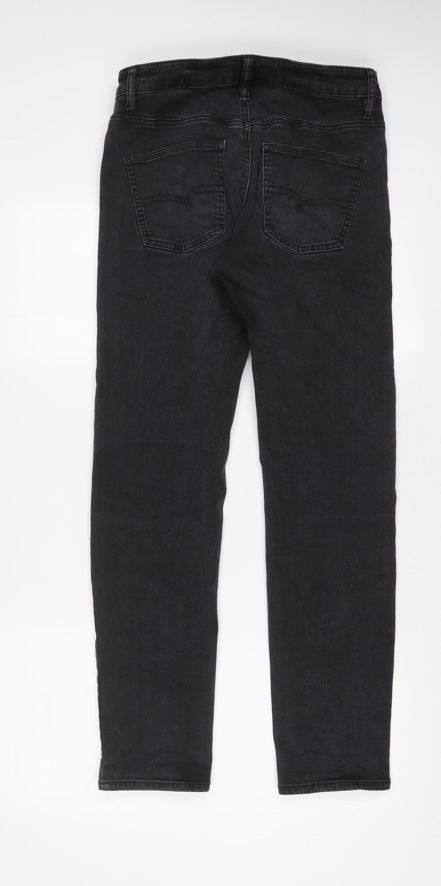 NEXT Mens Grey Cotton Straight Jeans Size 30 in L31 in Slim Zip