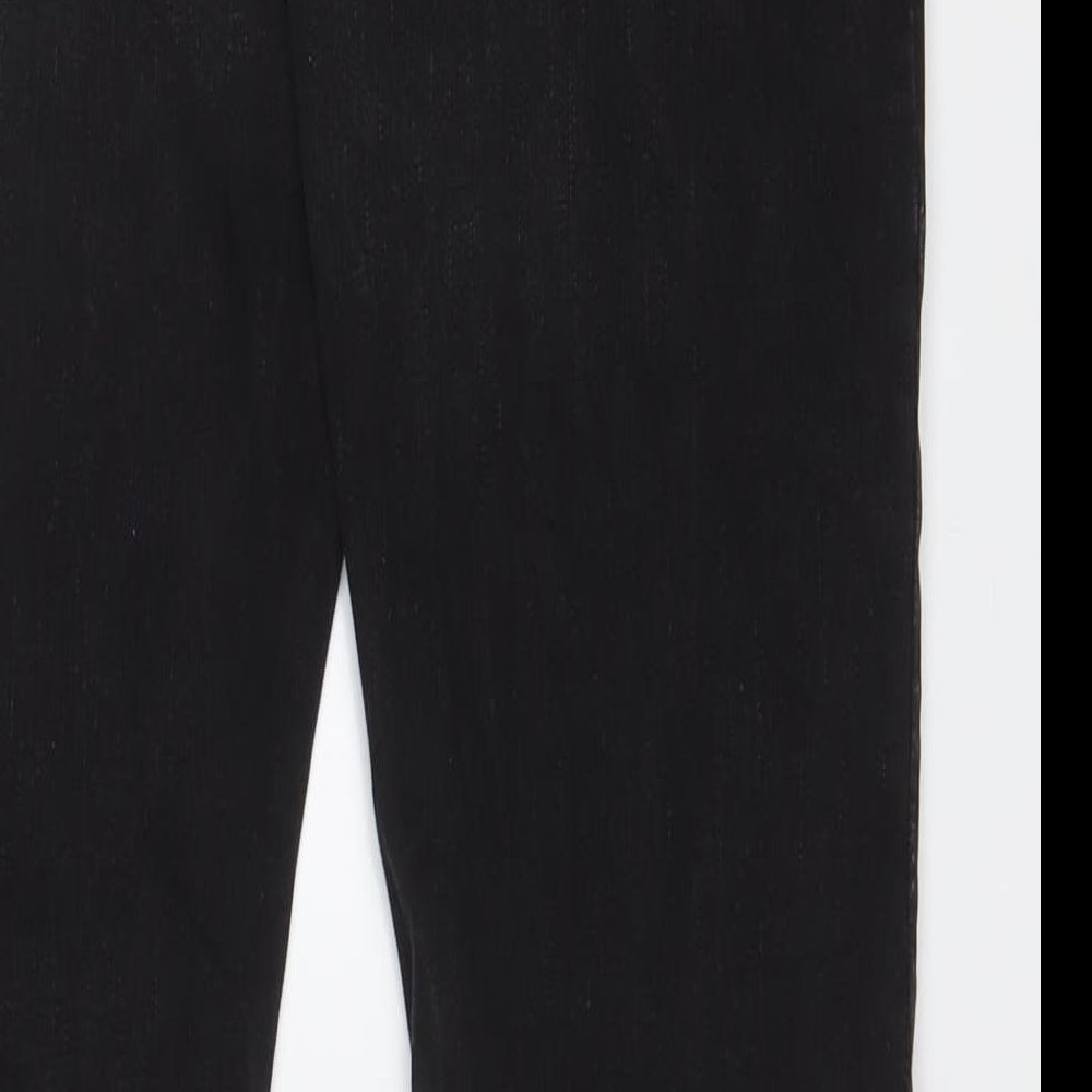 NEXT Mens Black Cotton Straight Jeans Size 32 in L35 in Slim Zip - Long Leg, Pockets