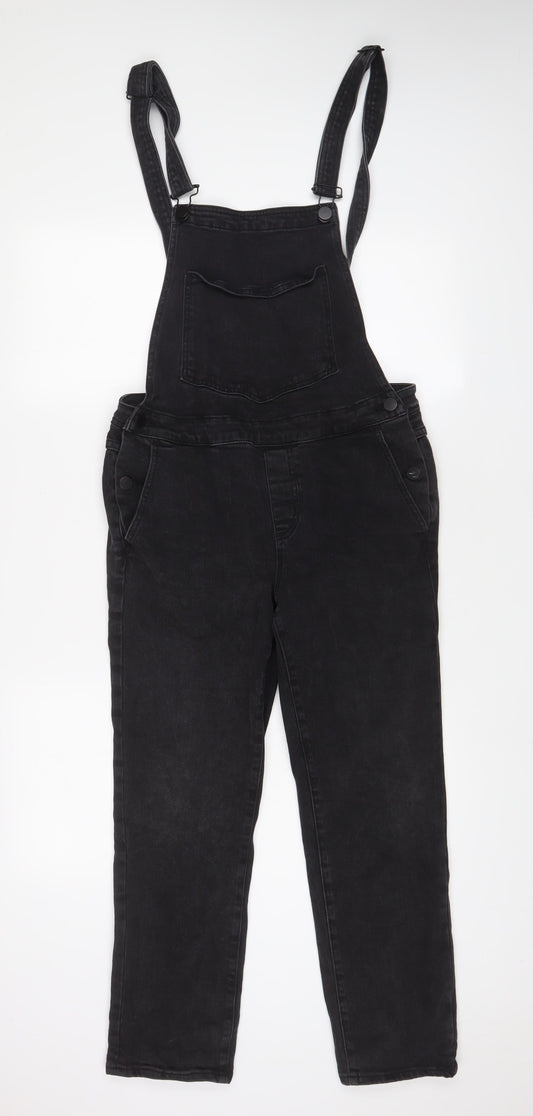 BDG Womens Black Cotton Dungaree One-Piece Size S L27 in Button