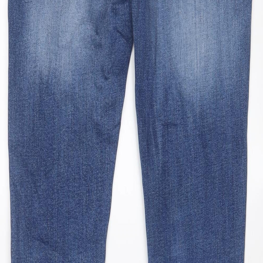 River Island Mens Blue Cotton Skinny Jeans Size 28 in L32 in Regular Zip