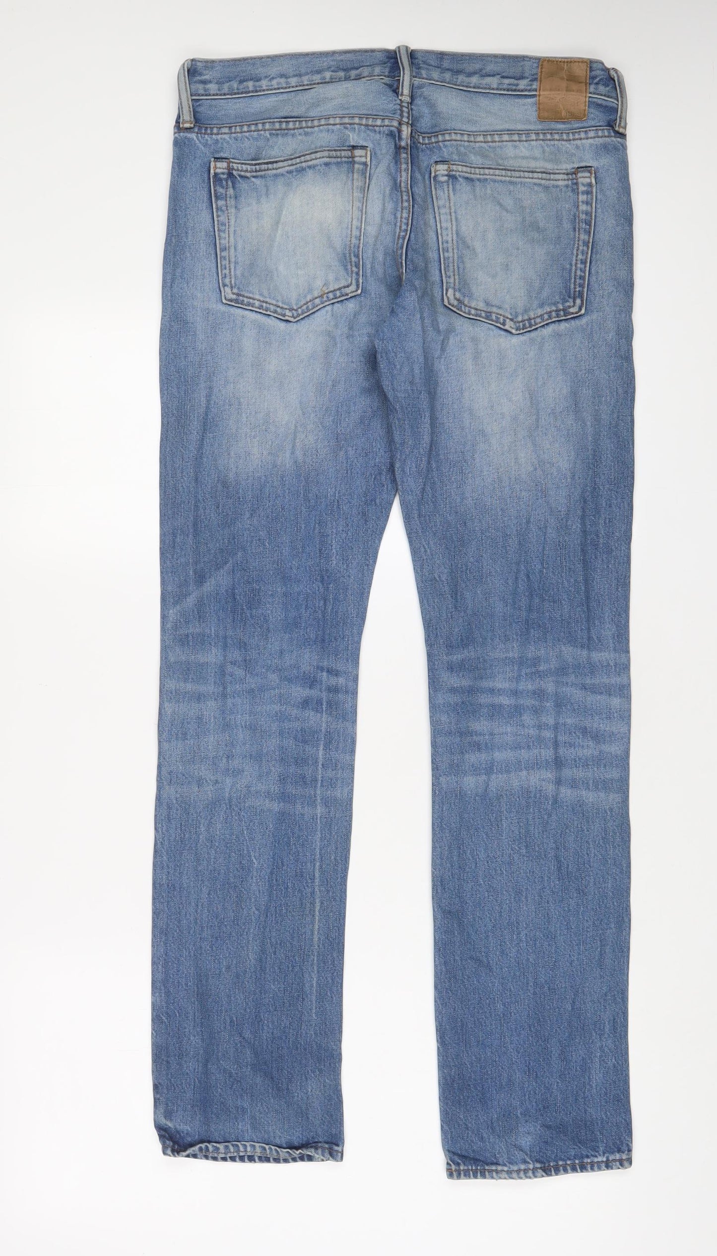 Gap Mens Blue Cotton Straight Jeans Size 30 in L32 in Slim Zip