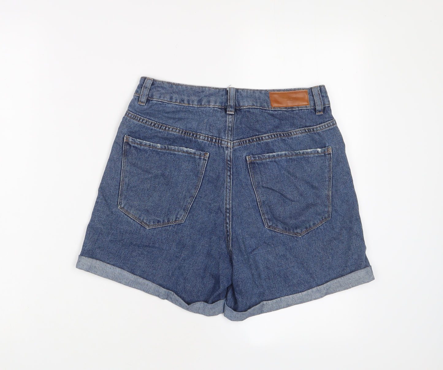 VERO MODA Womens Blue Cotton Basic Shorts Size S L4 in Regular Zip