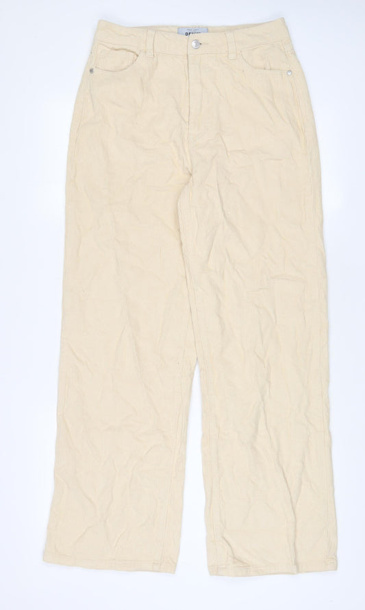 New Look Womens Beige Cotton Trousers Size 10 L30 in Regular Zip