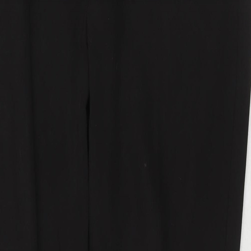 Select Womens Black Polyester Trousers Size 14 L28 in Regular Zip