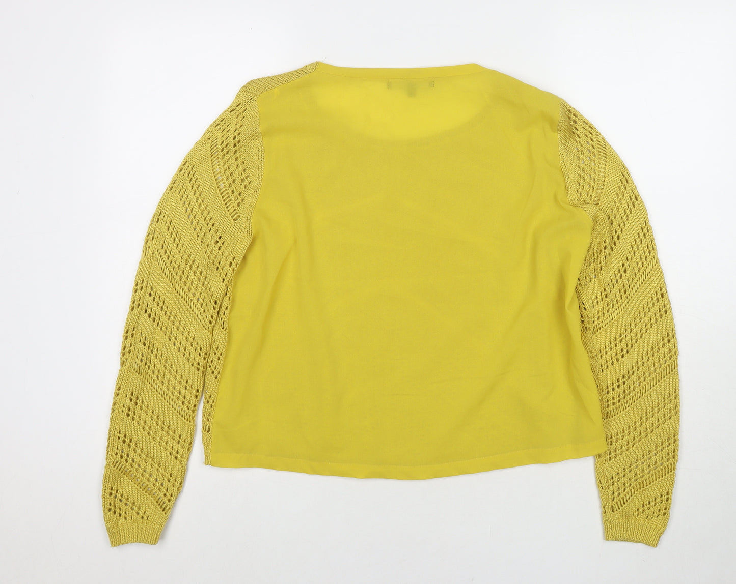 NEXT Womens Yellow Round Neck Polyester Pullover Jumper Size 16