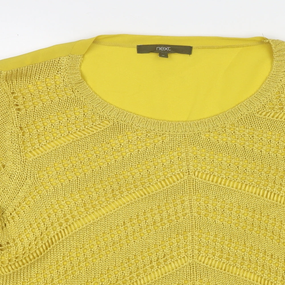 NEXT Womens Yellow Round Neck Polyester Pullover Jumper Size 16