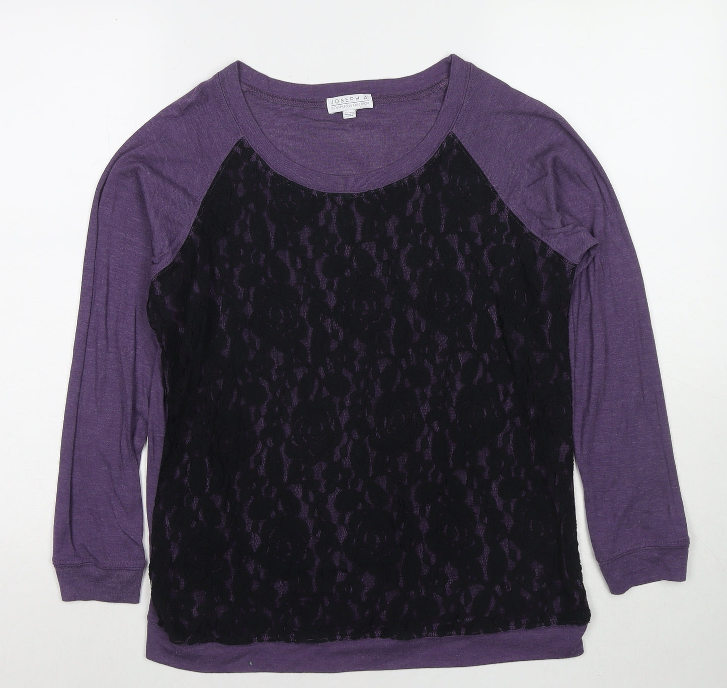 Joseph A Womens Purple Round Neck Viscose Pullover Jumper Size 14