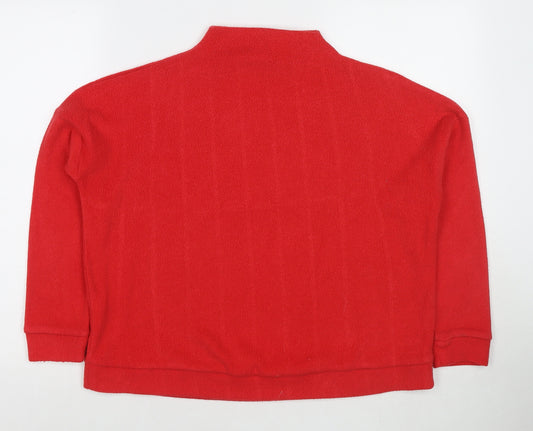 New Look Womens Red Mock Neck Polyester Pullover Jumper Size S