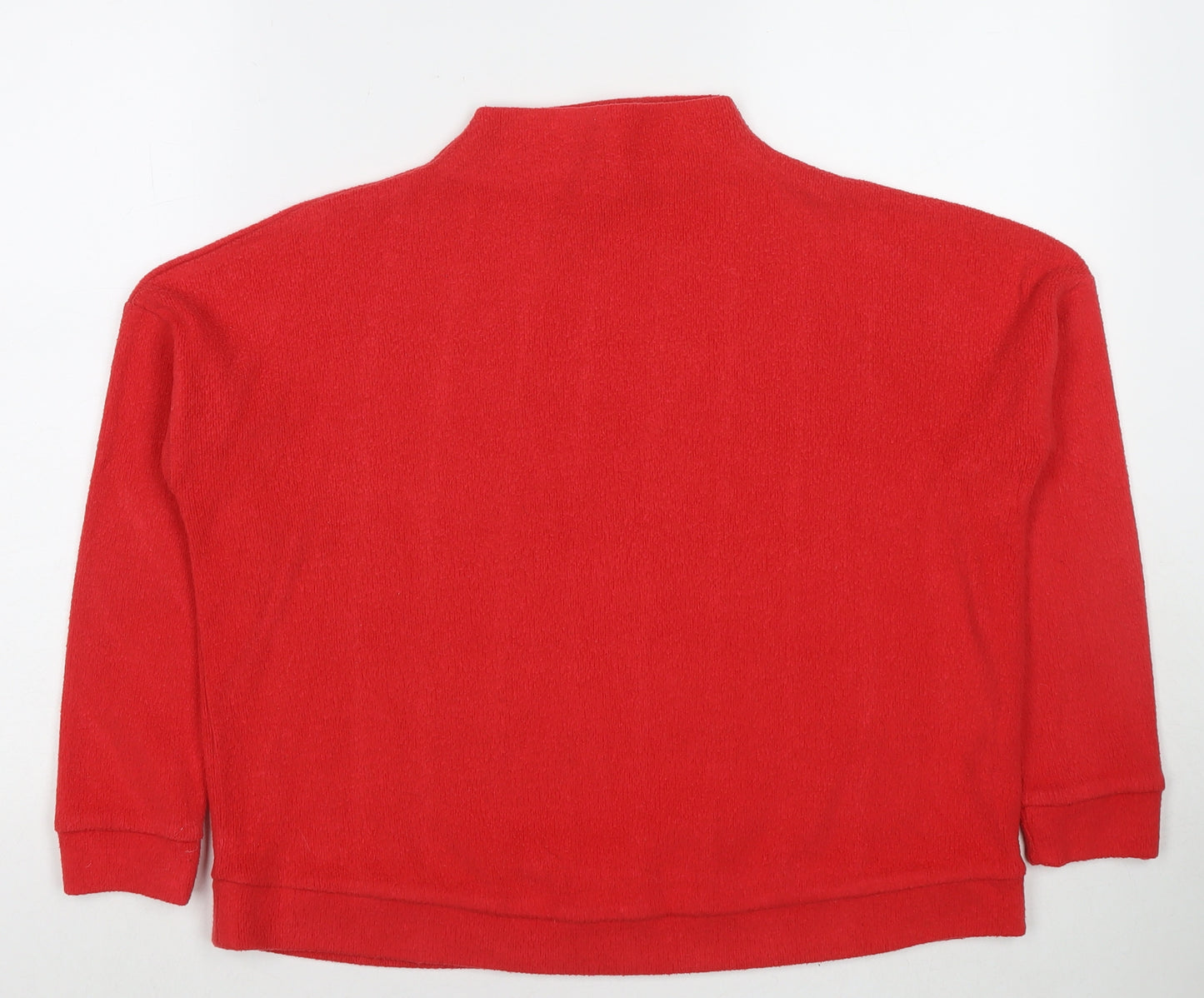 New Look Womens Red Mock Neck Polyester Pullover Jumper Size S