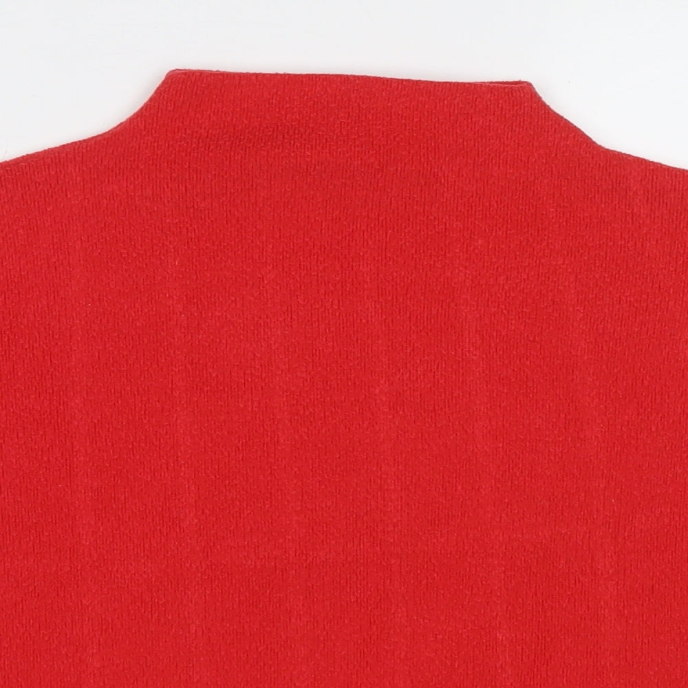 New Look Womens Red Mock Neck Polyester Pullover Jumper Size S