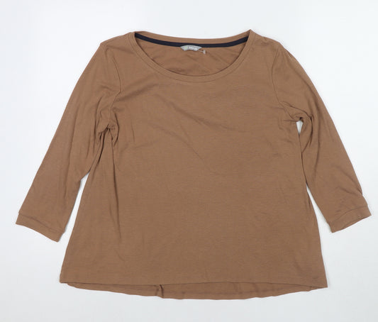 Marks and Spencer Womens Brown Round Neck Polyester Pullover Jumper Size 10