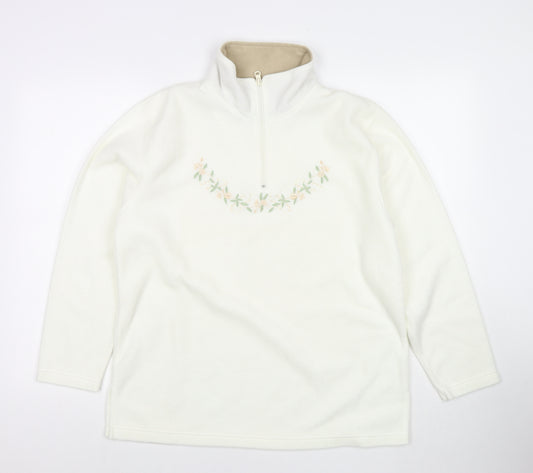 Millers Womens White Polyester Pullover Sweatshirt Size 12 Pullover