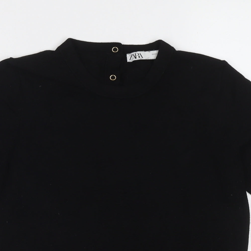 Zara Womens Black Round Neck Polyester Pullover Jumper Size S