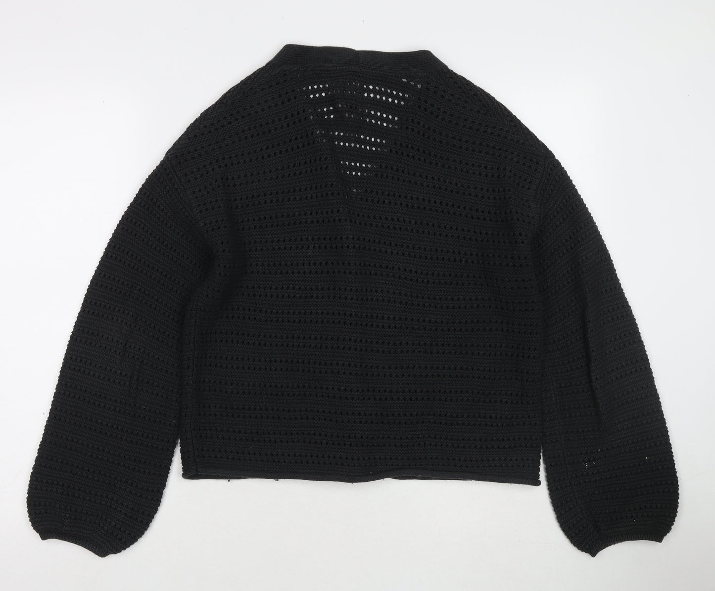 Gap Womens Black V-Neck Cotton Blend Cardigan Jumper Size S